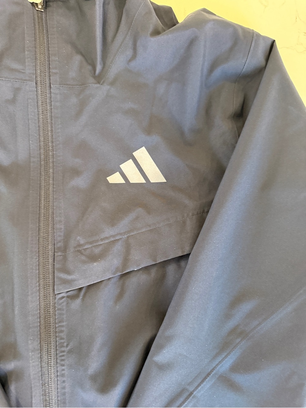 adidas Navy Hooded Performance Shell Jacket - Picture 3 of 5